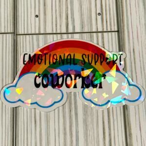 Waterproof Vinyl Sticker "Emotional Support Co-Worker" Mental Health‎